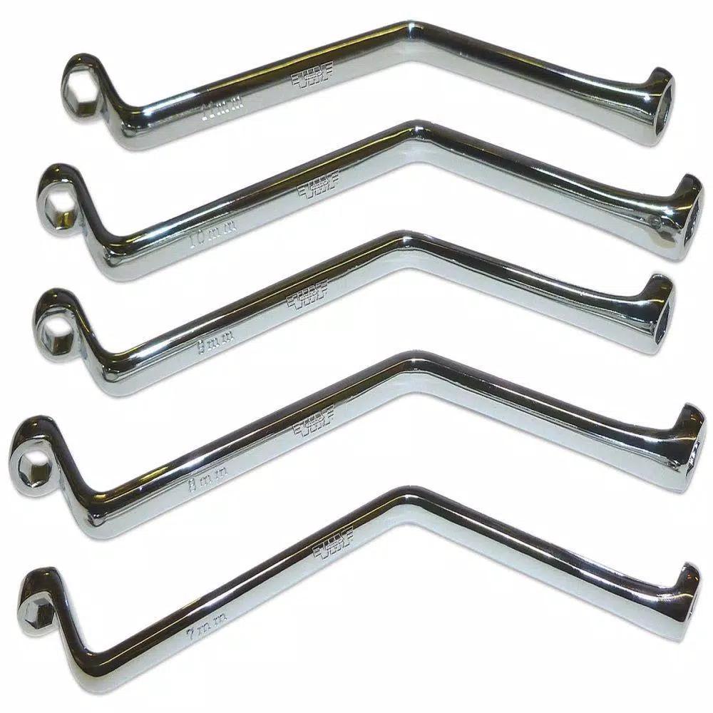 VIM Tools Metric Brake Bleeder Wrench Set, 5-Piece Double Bend Design
