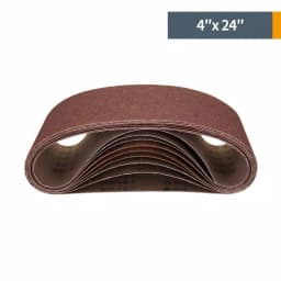 POWERTEC 120 Grit Aluminum Oxide Sanding Belts, 4 in. x 24 in. (10-Pack) thumbnail 2
