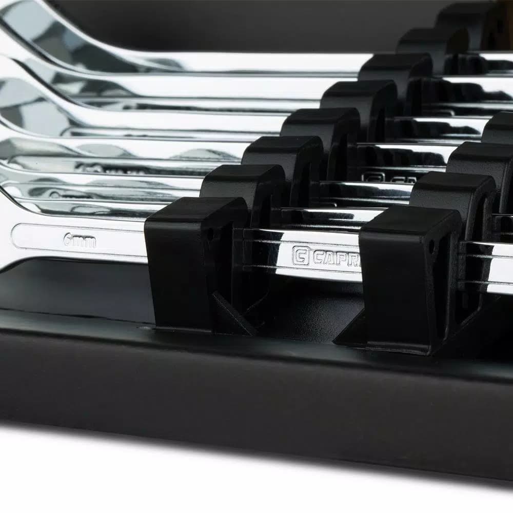 Capri Tools Metric Super-Thin Open End Wrench Set, 7-Piece, Chrome Vanadium Steel