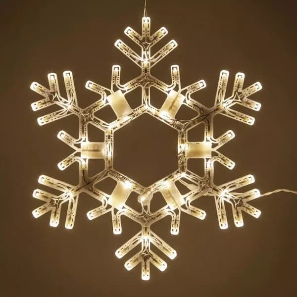 Kringle Traditions 20 in. LED Warm White Folding Snowflake Decoration, 70 Lights