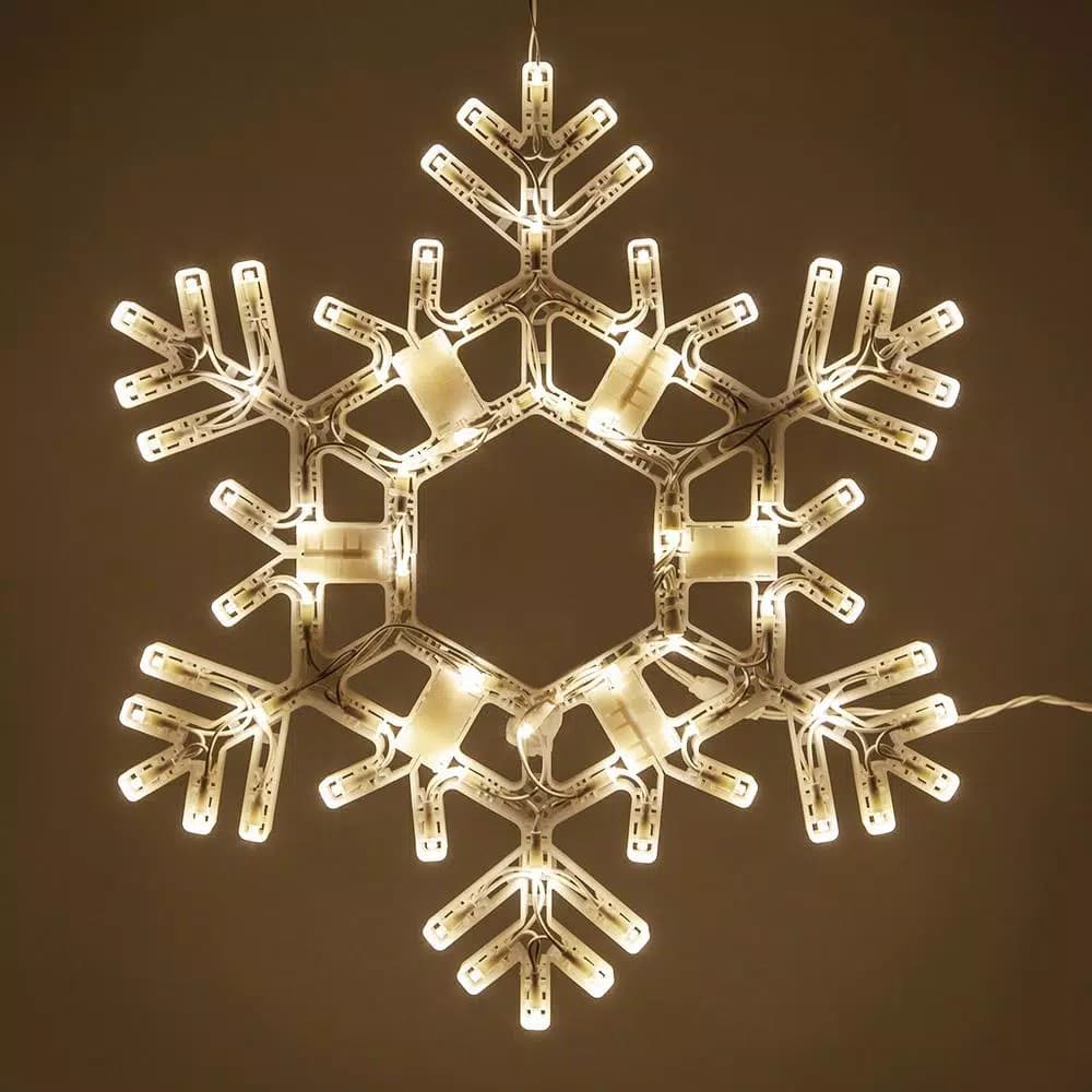 Kringle Traditions 20 in. LED Warm White Folding Snowflake Decoration, 70 Lights