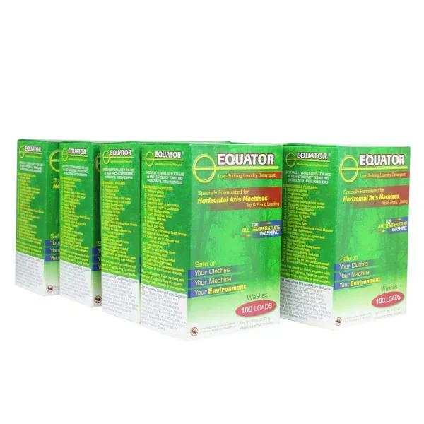 Equator HE Low-Sudsing Laundry Detergent Powder, Dye and Fragrance Free (Pack of 8 Boxes)