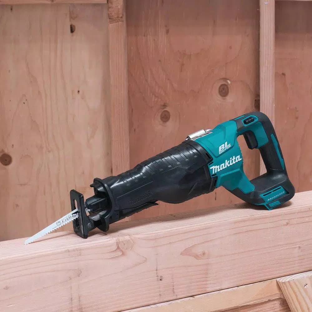 Makita 18V LXT Brushless Cordless Tool Combo Kit: Impact Driver, Hammer Driver-Drill, Recipro Saw & Battery Starter Pack