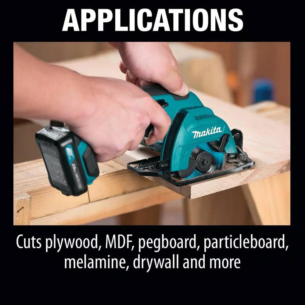 Makita 12V MAX CXT Cordless 3-3/8 in. Circular Saw Kit with Case, 2x 2.0Ah Batteries & Charger