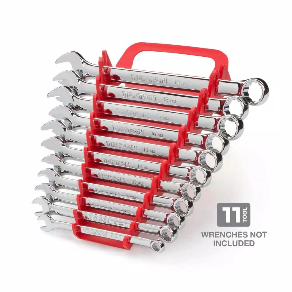 TEKTON 11-Tool Store-and-Go Wrench Rack Keeper, Red