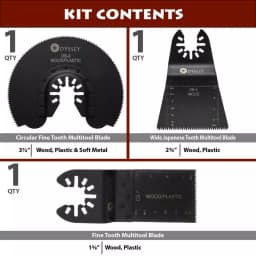 ODYSSEY 3-Piece Oscillating Multi-Tool Blade Combo Set for Wood, Plastic, and Soft Metal thumbnail 2