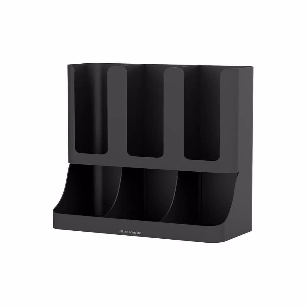 Mind Reader 2-Piece Coffee Pod Carousel and Condiment Organizer Set, Black