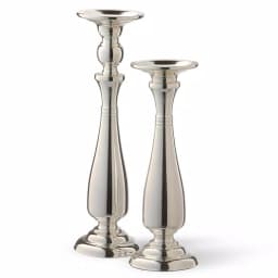 Unbranded Silver Wedding Candle Holder Set of 2 - Polished Chrome Steel Pillar Candlesticks thumbnail 2