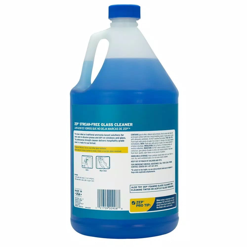 ZEP 1 Gal. Streak-Free Ammonia Based Glass Cleaner, Professional Strength