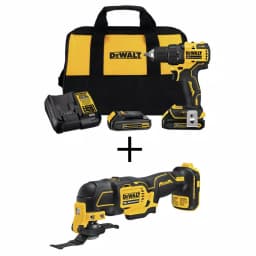 DEWALT 20V MAX ATOMIC Brushless Compact 1/2 in. Drill/Driver & Oscillating Tool Combo Kit thumbnail 1