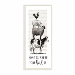 Stupell Industries Lettered and Lined Home Is Where Your Herd Is Animal Book Wood Wall Art, 7 x 17 in. thumbnail 1