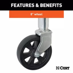 CURT Marine Trailer Jack with 8" Wheel, 1,500 lbs. Capacity, 10" Travel thumbnail 4