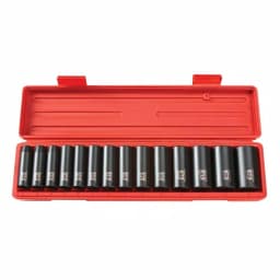 TEKTON 1/2 in. Drive 11-32 mm 12-Point Deep Metric Impact Socket Set, 14-Piece thumbnail 1