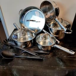 Gibson Home Cuisine Select Abruzzo 12-Piece Stainless Steel Nonstick Cookware Set with Utensils thumbnail 3