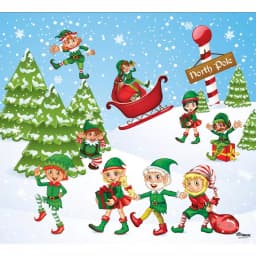 My Door Decor Let It Snow Christmas Garage Door Mural, 7 ft. x 8 ft. Vinyl Banner thumbnail 1