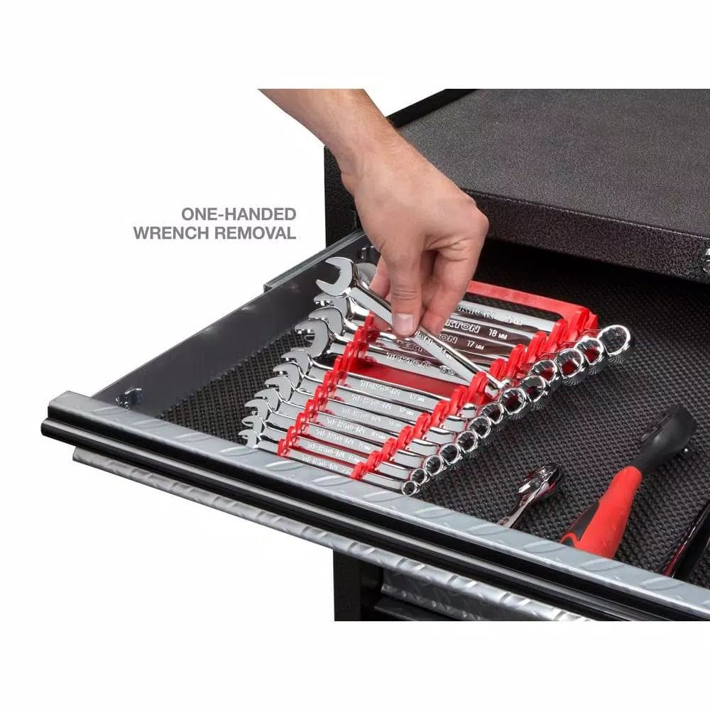TEKTON 13-Tool Store-and-Go Wrench Rack Keeper, Red