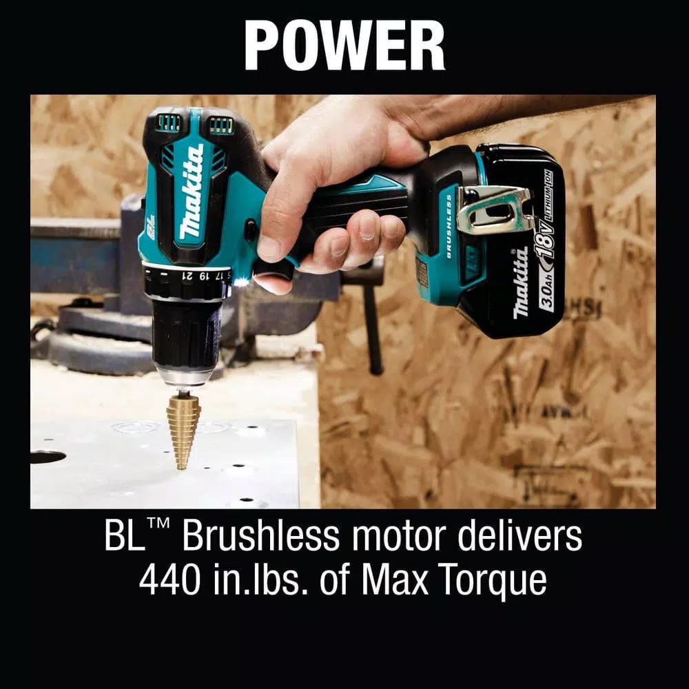 Makita 18V LXT Brushless Cordless 1/2 in. Driver-Drill Kit with 3.0Ah Battery and Charger