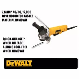 DEWALT DWE4012 4.5 in. Corded Angle Grinder, 7.5 Amp, 12,000 RPM thumbnail 2