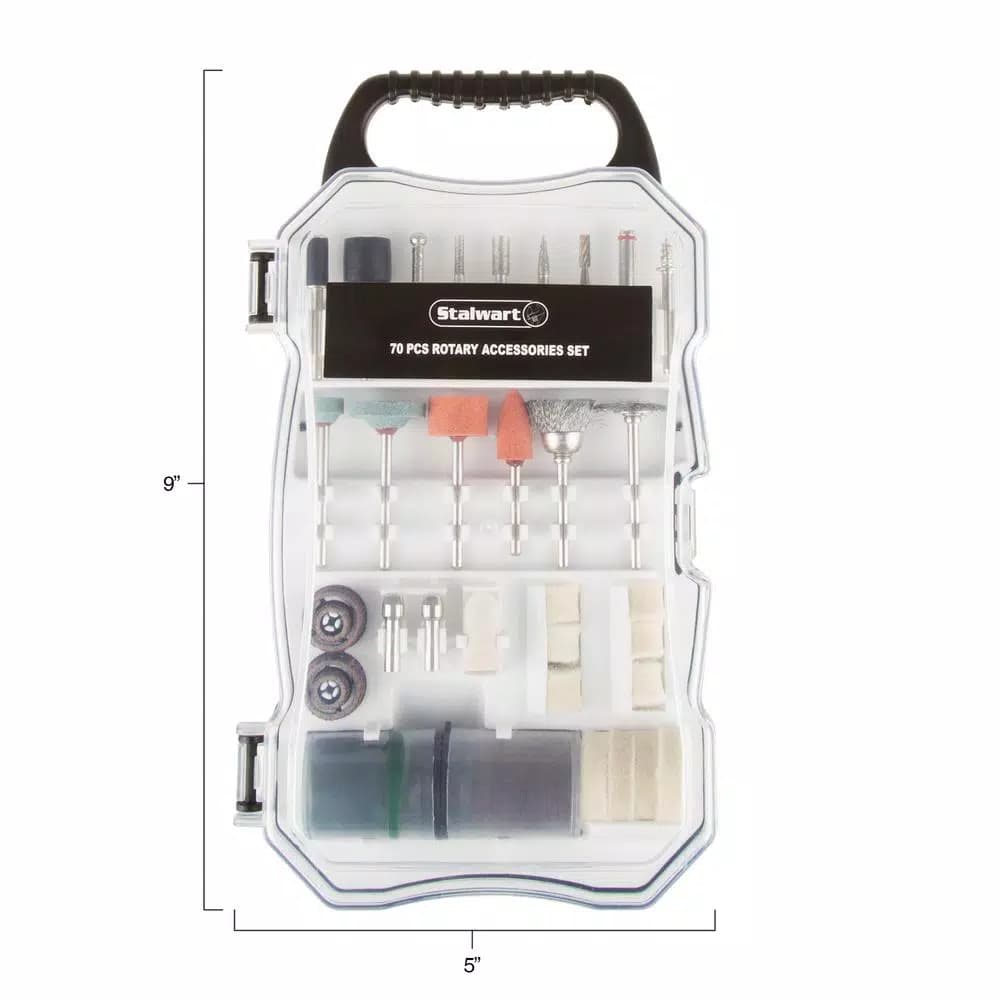 Stalwart 70-Piece Rotary Tool Accessory Kit for Sanding, Grinding, and Polishing