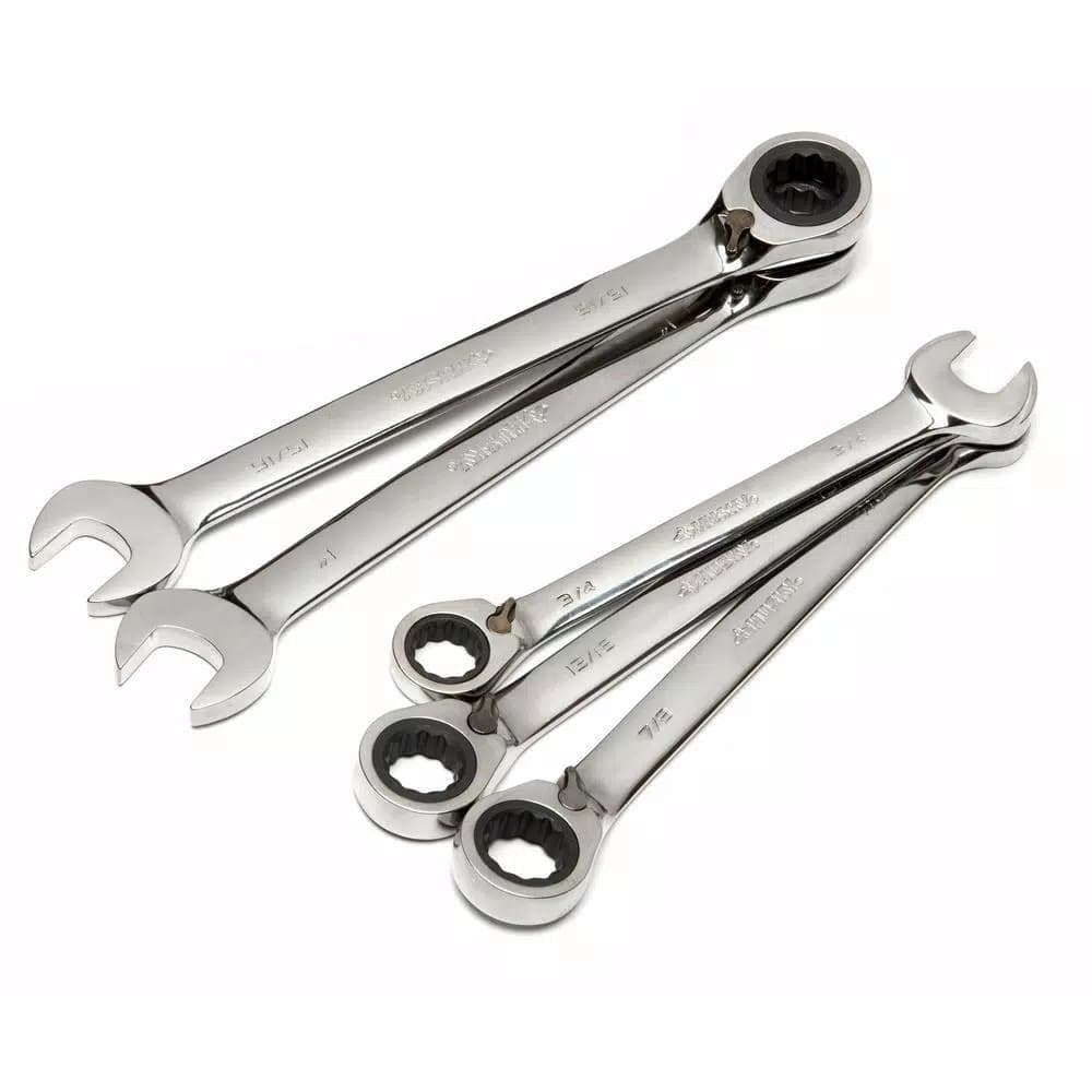 Husky 5-Piece Large SAE Reversible Ratcheting Wrench Set