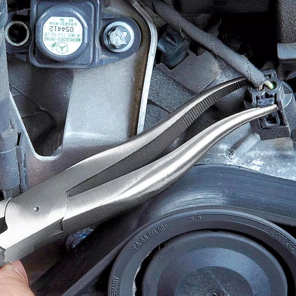 KNIPEX 8 in. S-Shape Long Nose Pliers with Bent Nose for Tight Spaces