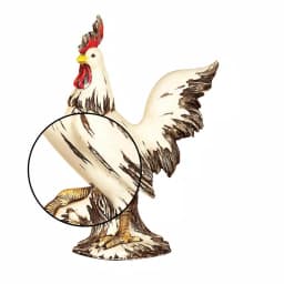 LITTON LANE 15 in. Rooster Decorative Sculpture - White, Red, and Brown Farmhouse Statuary thumbnail 5