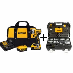 DEWALT 20V MAX XR 3/8 in. Compact Brushless Impact Wrench Kit with (2) 4.0 Ah Batteries & 142-Piece Tool Set thumbnail 1