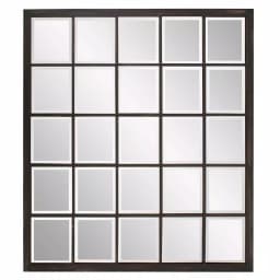 Unbranded Oil Rubbed Bronze Beveled Glass Windowpane Style Accent Mirror, 34 in. x 38 in. thumbnail 1