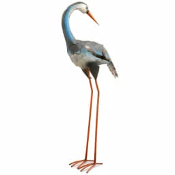 National Tree Company 39 in. Metal Crane Figurine - Blue and White Coastal Garden Sculpture thumbnail 1