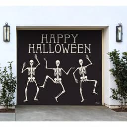 My Door Decor 7 ft. x 8 ft. Happy Halloween Skeletons Garage Door Banner Mural thumbnail 2