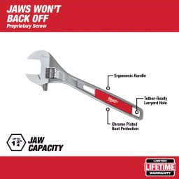 Milwaukee 48-22-7415 15 in. Adjustable Wrench with Parallel Jaws thumbnail 2