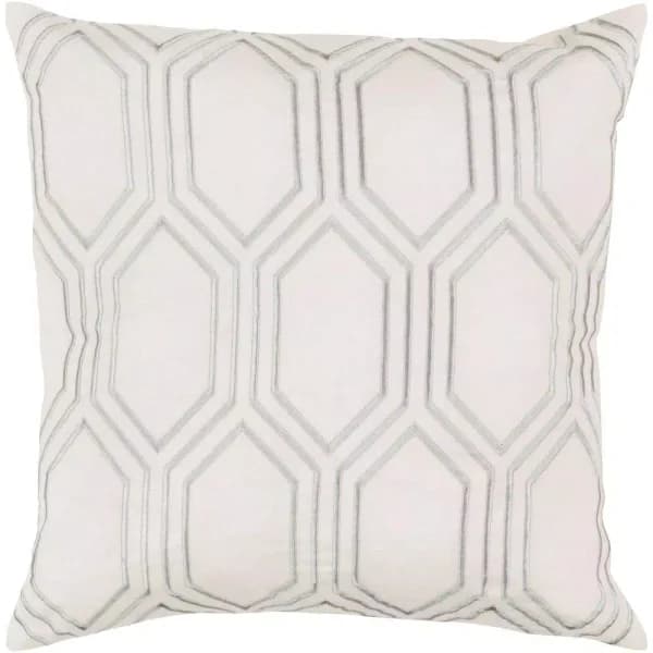 Artistic Weavers Avalon Ivory Geometric 18 in. x 18 in. Linen Throw Pillow