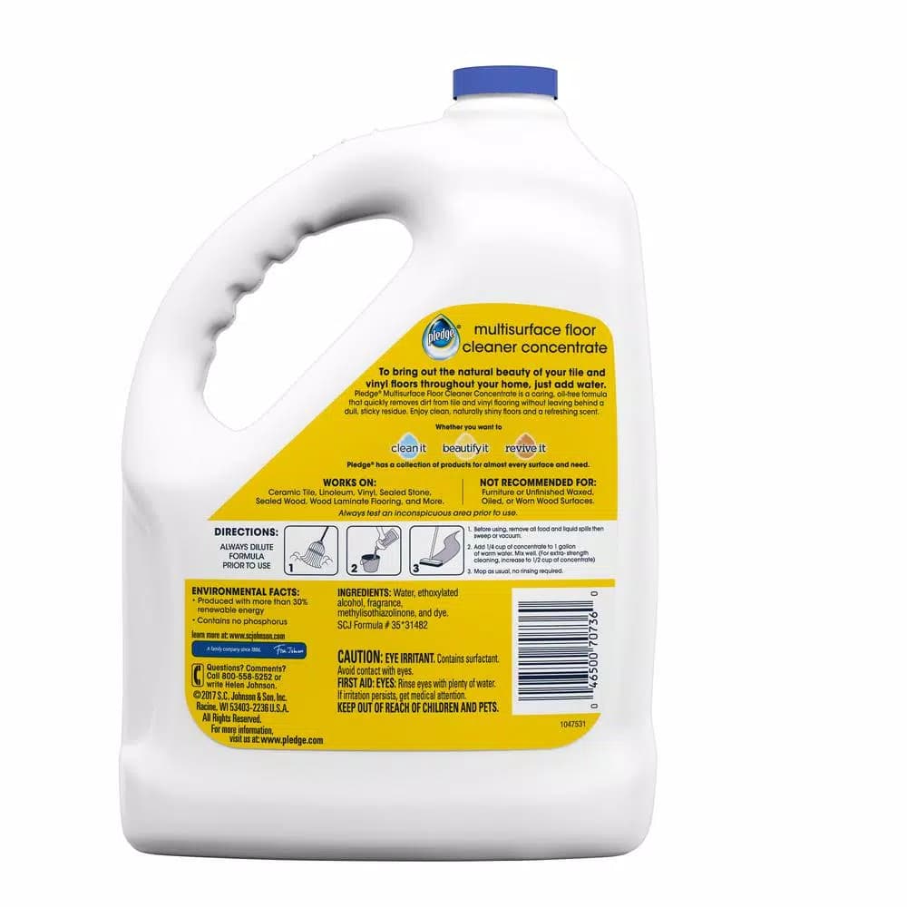 Pledge Multi-Surface Floor Cleaner Concentrate, Rainshower Scent, 128 oz.