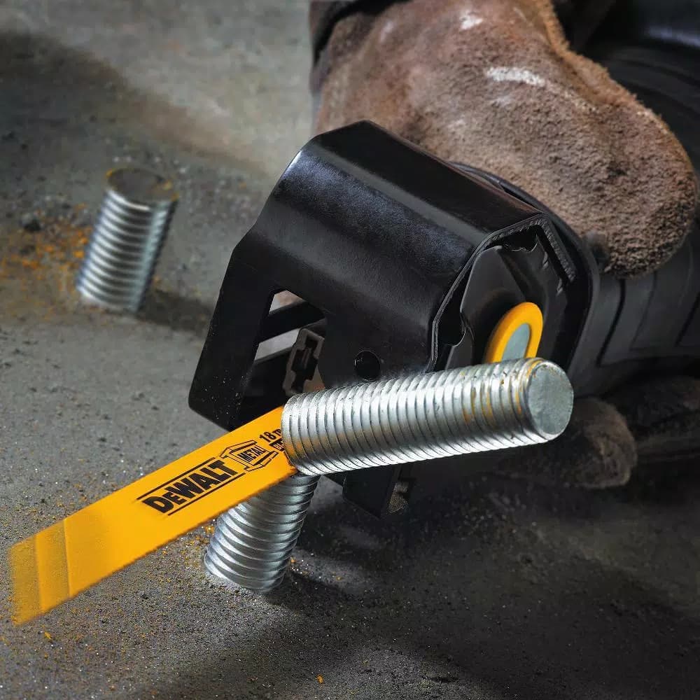 DEWALT 6 in. 18 TPI Bi-Metal Straight Back Reciprocating Saw Blade (5-Pack)
