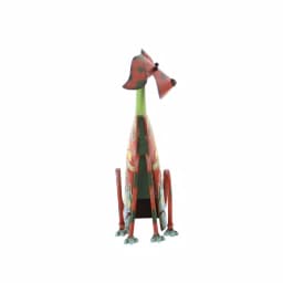 LITTON LANE Whimsical Dog Iron Sculpture with Floral Botanical Details and Wagging Spring Tail thumbnail 3