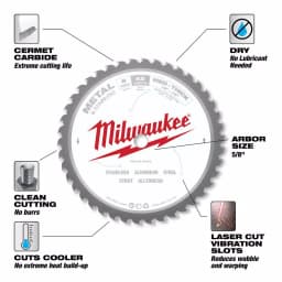 Milwaukee 8 in. 42T Carbide Metal & Stainless Steel Circular Saw Blade thumbnail 3