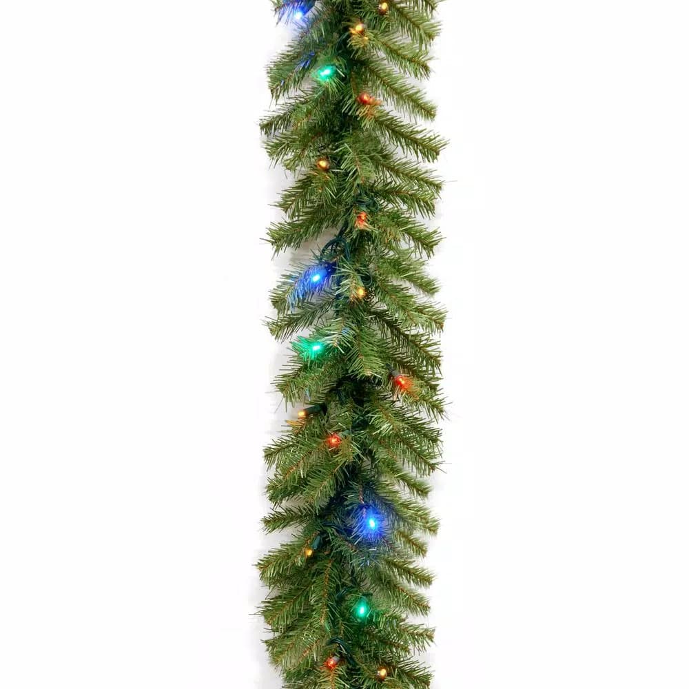 Unbranded Norwood Fir 9 ft. Artificial Garland with 50 Multicolor LED Lights
