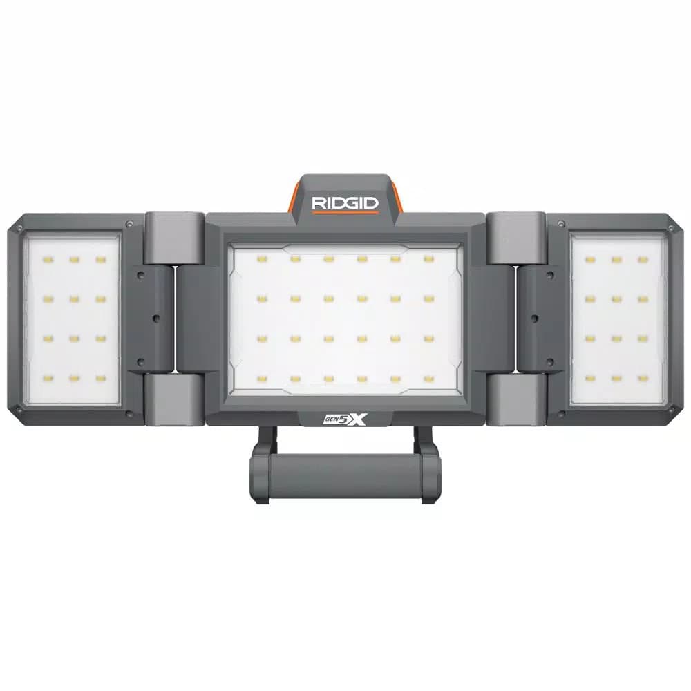 RIDGID 18V Hybrid Folding Panel LED Work Light, 2500 Lumens