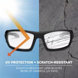 Ergodyne Skullerz Odin Matte Black Safety Glasses with Clear Scratch-Resistant Lenses thumbnail 4