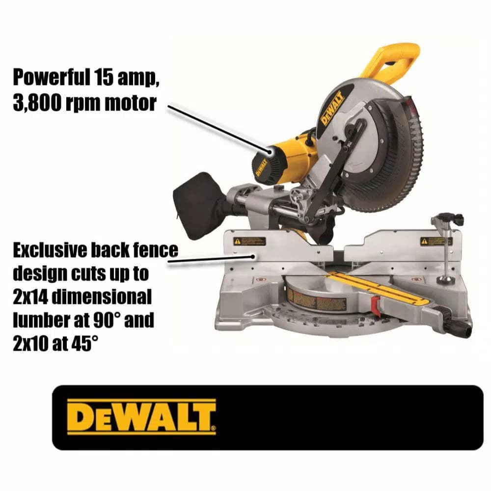 DEWALT DWS709 12 in. Dual Bevel Sliding Compound Miter Saw, 15 Amp