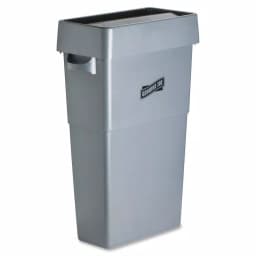 Genuine Joe Wall Hugger 23 Gal. Gray Trash Can Drop Shot Lid - Fits GJO60465 thumbnail 2