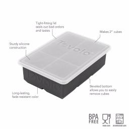 Tovolo Large 2 in. Silicone King Cube Ice Mold Tray with Lid for Whiskey and Cocktails thumbnail 2