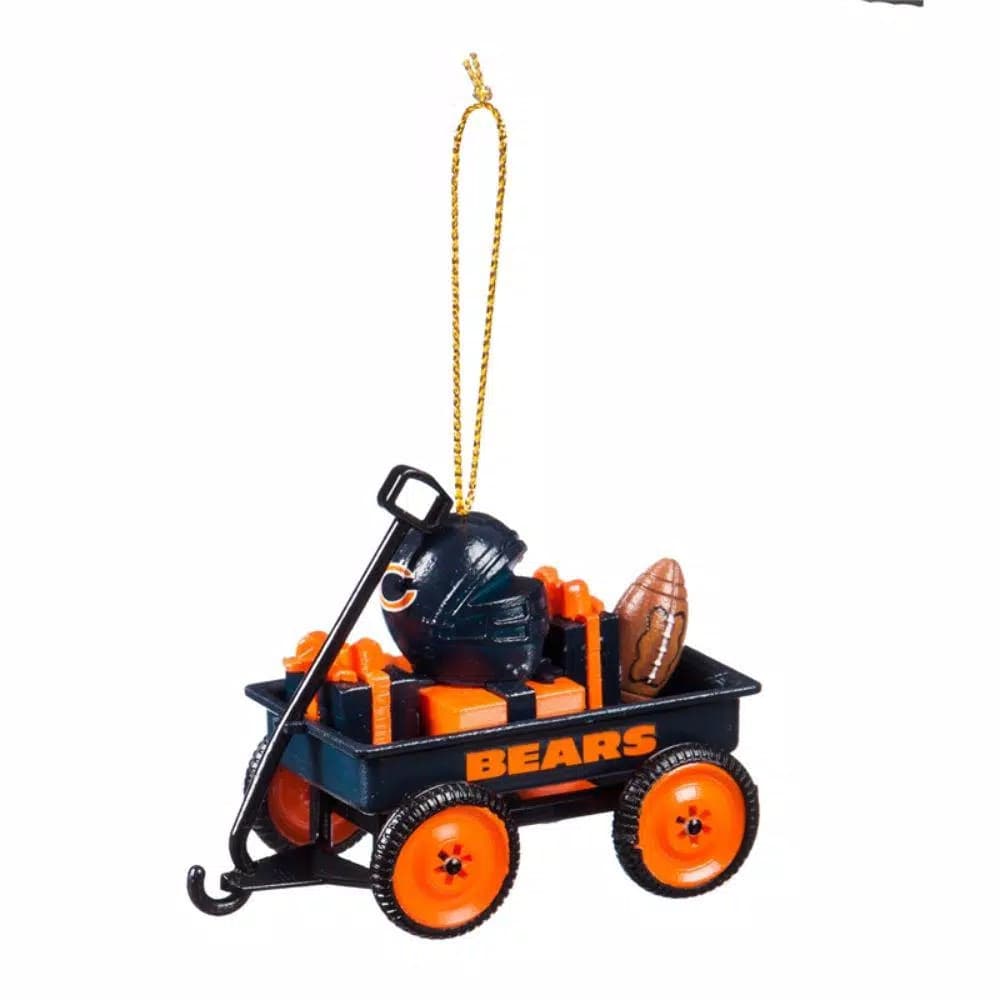 Team Sports America Chicago Bears NFL Team Wagon Christmas Ornament, Vintage Radio Flyer Style