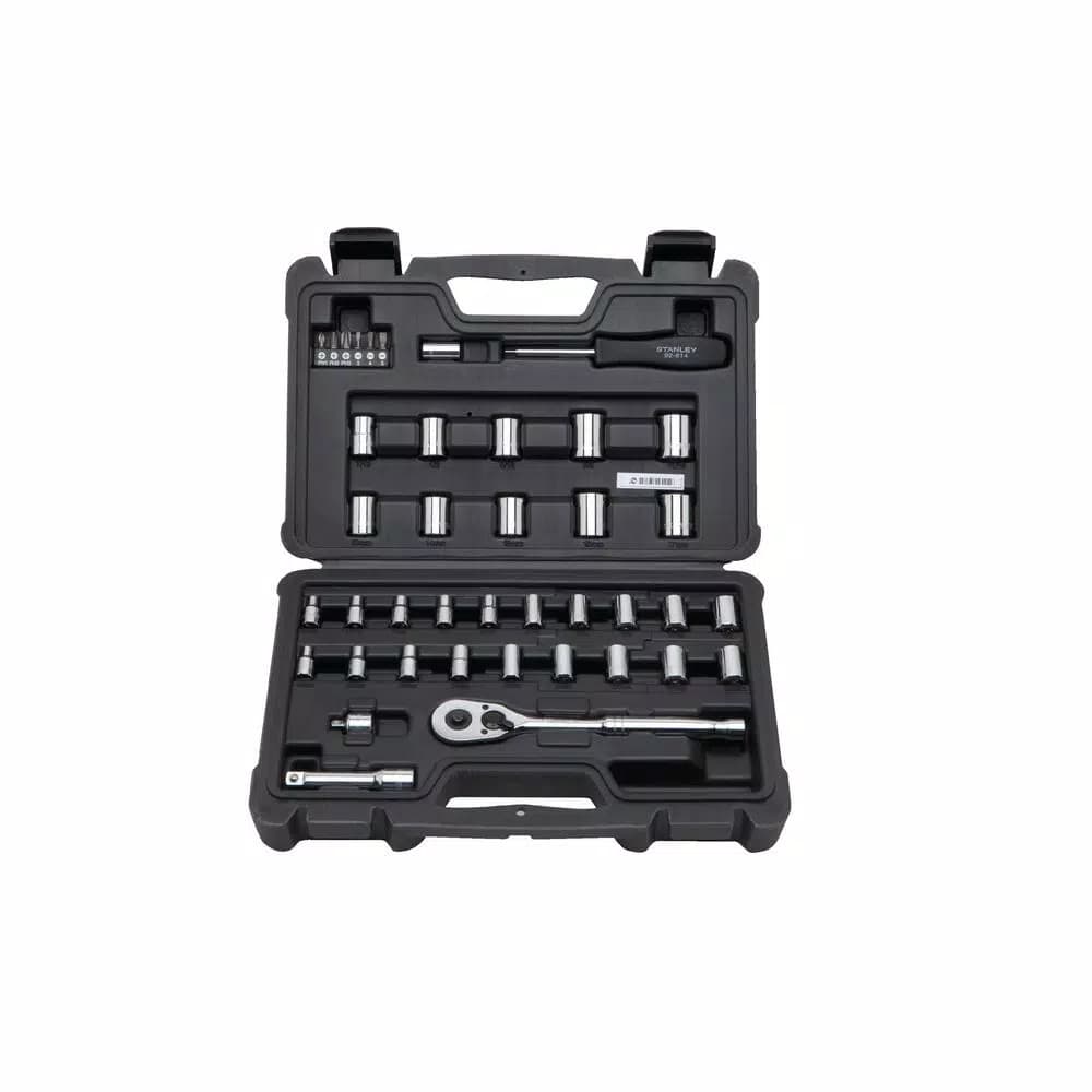 STANLEY 40-Piece Mechanics Socket Set with 72-Tooth Ratchet