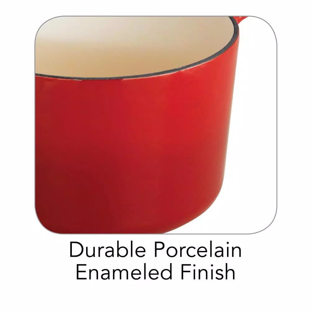 Tramontina 2.5 Qt. Enameled Cast Iron Saucepan with Lid, Gradated Red