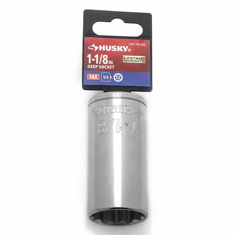 Husky 1/2 in. Drive 1-1/8 in. Deep 12-Point Socket