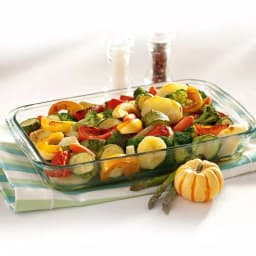 Marinex Classica 4-Piece Borosilicate Glass Rectangular Roaster Set with Colored Lids thumbnail 2