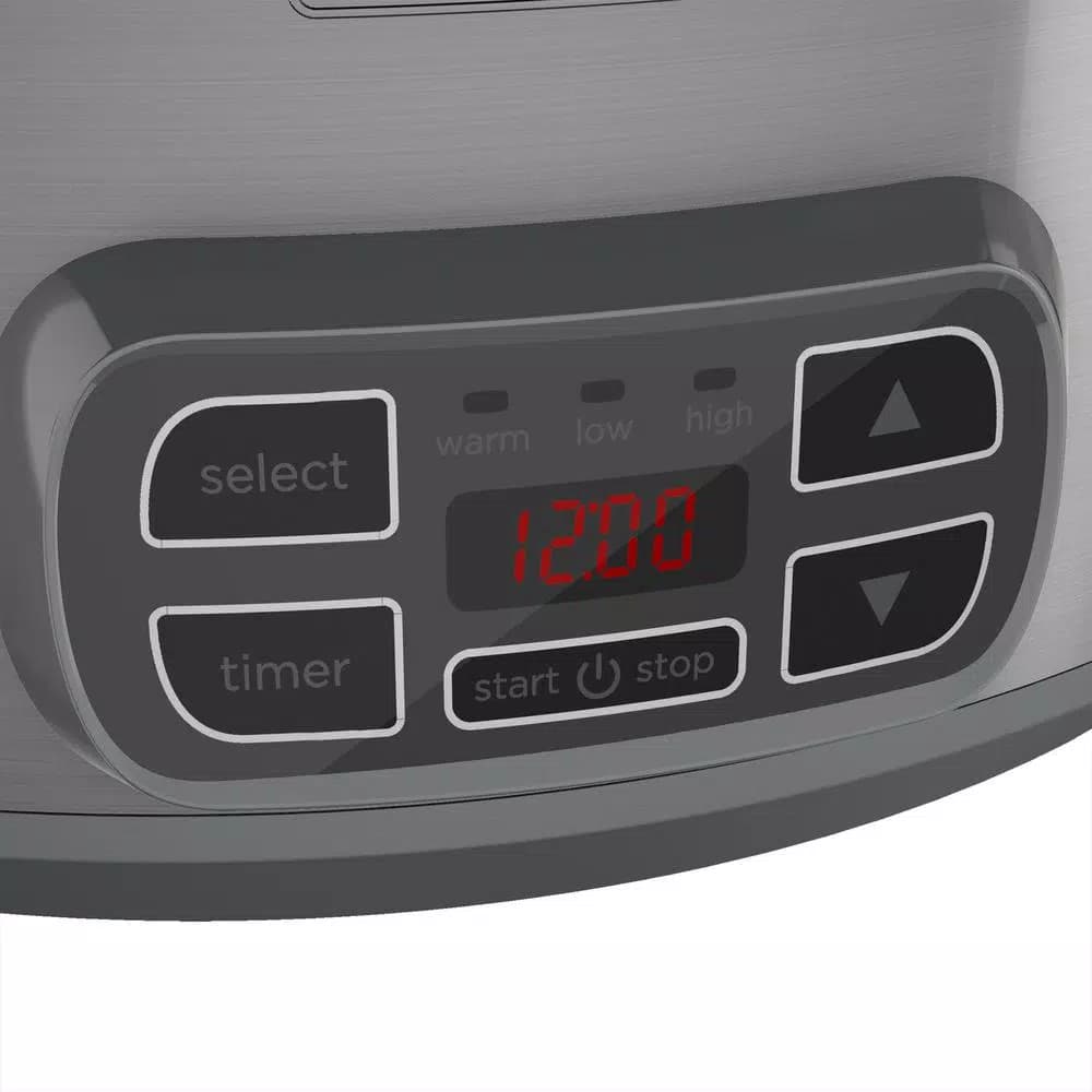 BLACK+DECKER 7 Qt. Programmable Slow Cooker, Brushed Stainless Steel