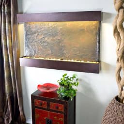 Water Wonders Large Horizon Falls Lightweight Slate Wall Fountain with Copper-Vein Trim thumbnail 1