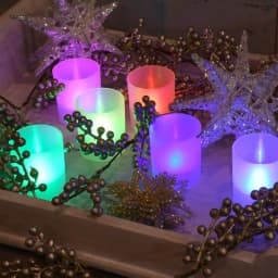 LUMABASE Flameless Votive Candles with Color Changing LED Frosted Plastic Holders, 6-Count thumbnail 3